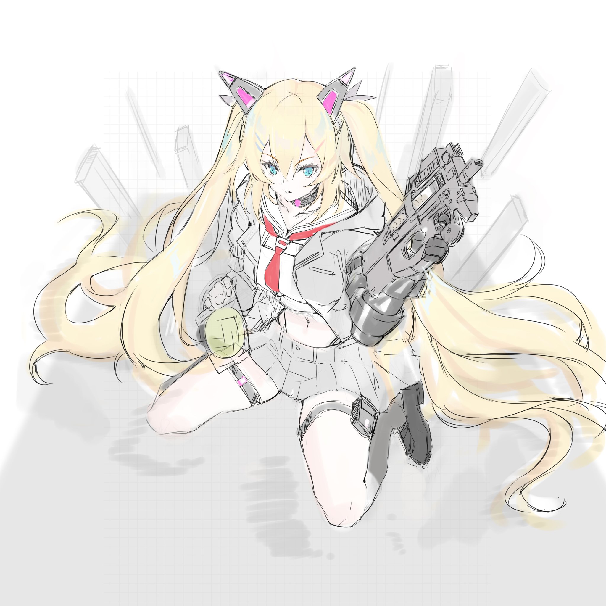桜坂つちゆ 学園競技想定のオリジナルメカ娘とウチの子でミリタリー系女子のラクガキラフ ガルパンみたいな世界観で各校で戦う的な 桜坂つちゆ 学園競技想定のオリジナルメカ娘とウチの子でミリタリー系女子のラクガキラフ ガルパンみたいな世界観で各校で戦う的な