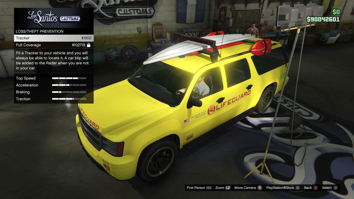 ClassiqueGTA's tweet photo. Do you want a Lifeguard Granger, but doesn't have $865.000 to spend?
Just steal one!
Have a friend drive his Lifeguard Granger near Del Perro Beach, and spawn one for you. 
This SUV has been a part of the original game, so it isn't marked as a High End vehicle.

#GTAOnline https://t.co/MhbsBI78PG