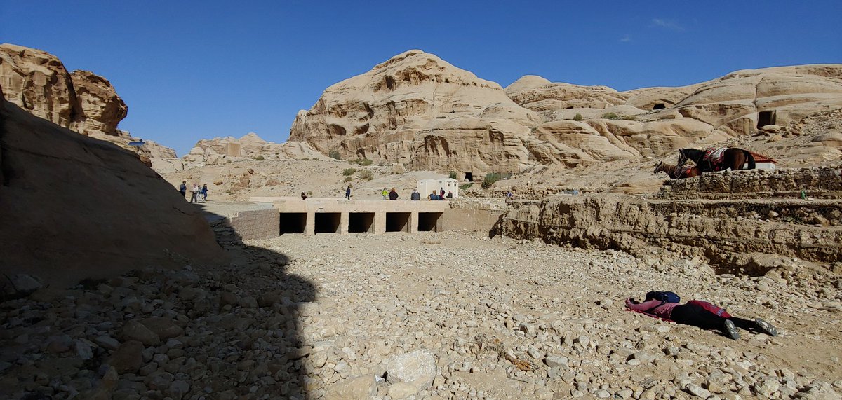 caseallen's tweet photo. When the historic photo you're trying to repeat had a viewshed a couple meters lower 100 yrs ago because the stream bed has agraded (filled-in/raised), squatting isn't enough. You dig-in & get dirty! Literally. @facesfieldwork #Fieldwork #Petra #JordanIsSafe 🇯🇴 @GroomKaelin https://t.co/SP6n8NVLYi