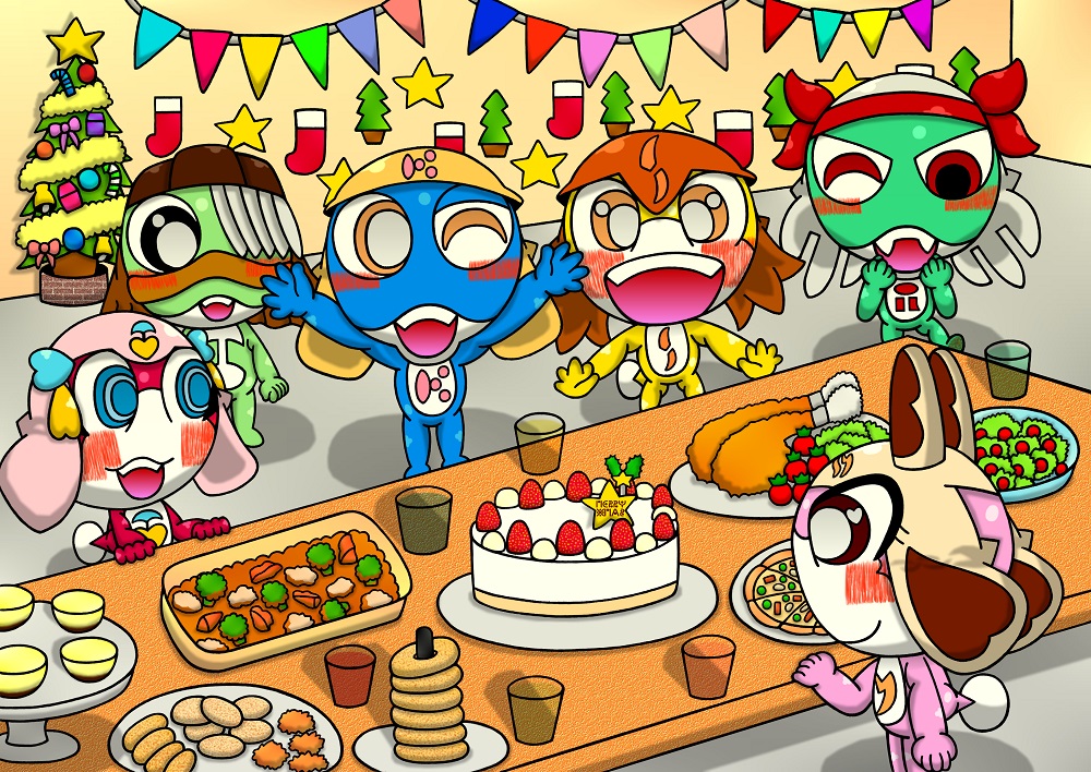Nightmare カロロ小隊のメンバー全員集合のクリスマスパーティーイラストが遂に完成した クリスマス 仕様の部屋の中で みんな笑顔と元気いっぱいにパーティーを楽しんでいるよ