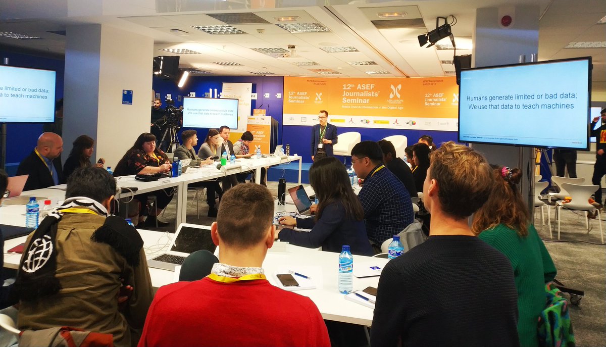 CasaAsia's tweet photo. #Hoy en el segundo día del 12th ASEF Jounalists Seminar hemos compartido experiencias y presentaciones sobre los retos de una sociedad digital con el grupo de periodistas que participan en el #ASEFJS12 organizado por @aseforg  con @agenciaefe @MAECgob  y @CasaAsia https://t.co/PSiC3X6Qsu