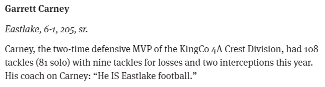 CoachDBartel's tweet photo. Congratulations @gradyrobison5 and @GarrettCarney27
for being named to @seatimespreps All-State Football Team for 2019! It was an absolute privilege to coach you, so it's incredibly exciting to see you two get the recognition you deserve! Proud of you both! #WSPS #ARETAS #HFST https://t.co/5d8eR48kVW