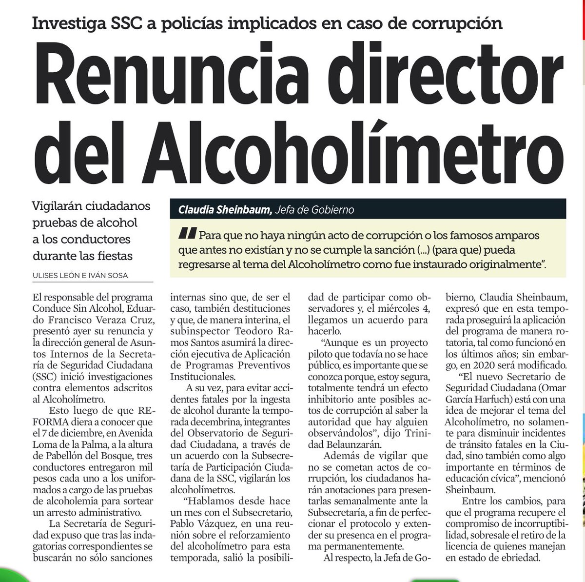 El <a href="/ObsSegCiudadana/">Observatorio de Seguridad Ciudadana</a> colabora con <a href="/SSP_CDMX/">@SSP_CDMX</a> en un programa piloto para observar y supervisar de manera aleatoria e itinerante los puntos del alcoholímetro, fortaleciendo la corresponsabilidad ciudadana #CifraCiudadana @reformaciudad  <a href="/AristeguiOnline/">Aristegui Noticias</a> <a href="/multimediostv/">multimedios tv</a> <a href="/ImagenTVMex/">Imagen Televisión</a>