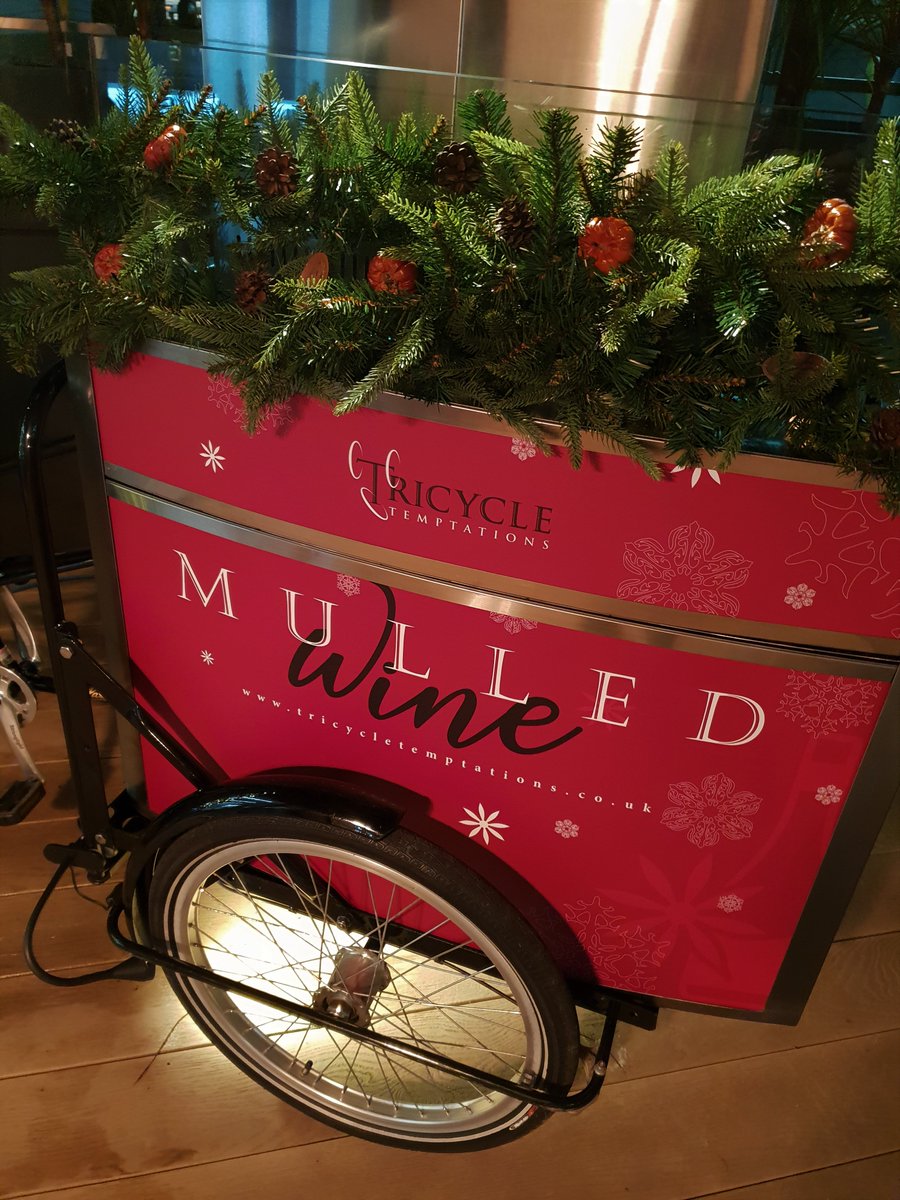 TricycleTempt's tweet photo. Our mulled wine tricycle looking great on the roof terrace of the thm partners Watling Street, London office for a client drinks reception. Give us a call for your next event and get a quote for your own Tricycle Temptations! https://t.co/jfoNu8c77m