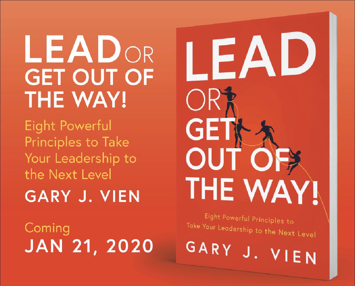 Excited to announce that my new book, Lead or Get Out of the Way!, will be launching on January 21. In the book, I share eight powerful principles of leadership along with ways to make you more effective at work and throughout your life.

Stay tuned for details!