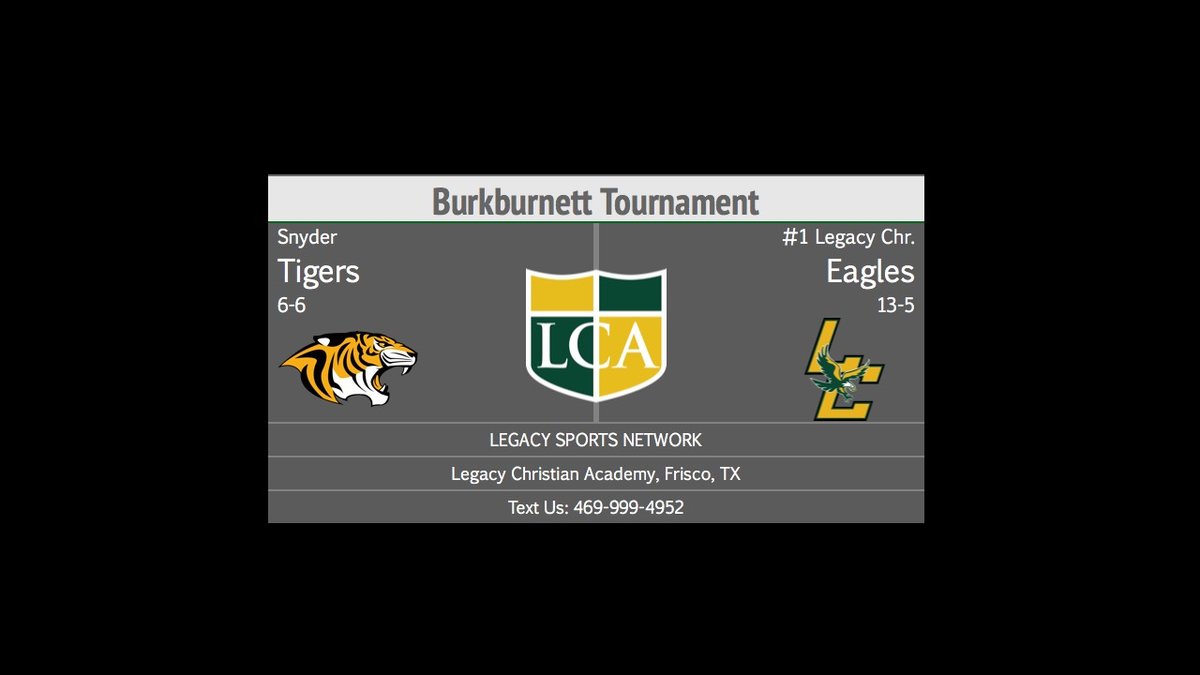 LegacyMosley's tweet image. LCA vs Snyder HS in 3rd place game of Burkburnett Tournament.  Watch live on TAPPSTV app at 1:00 PM.