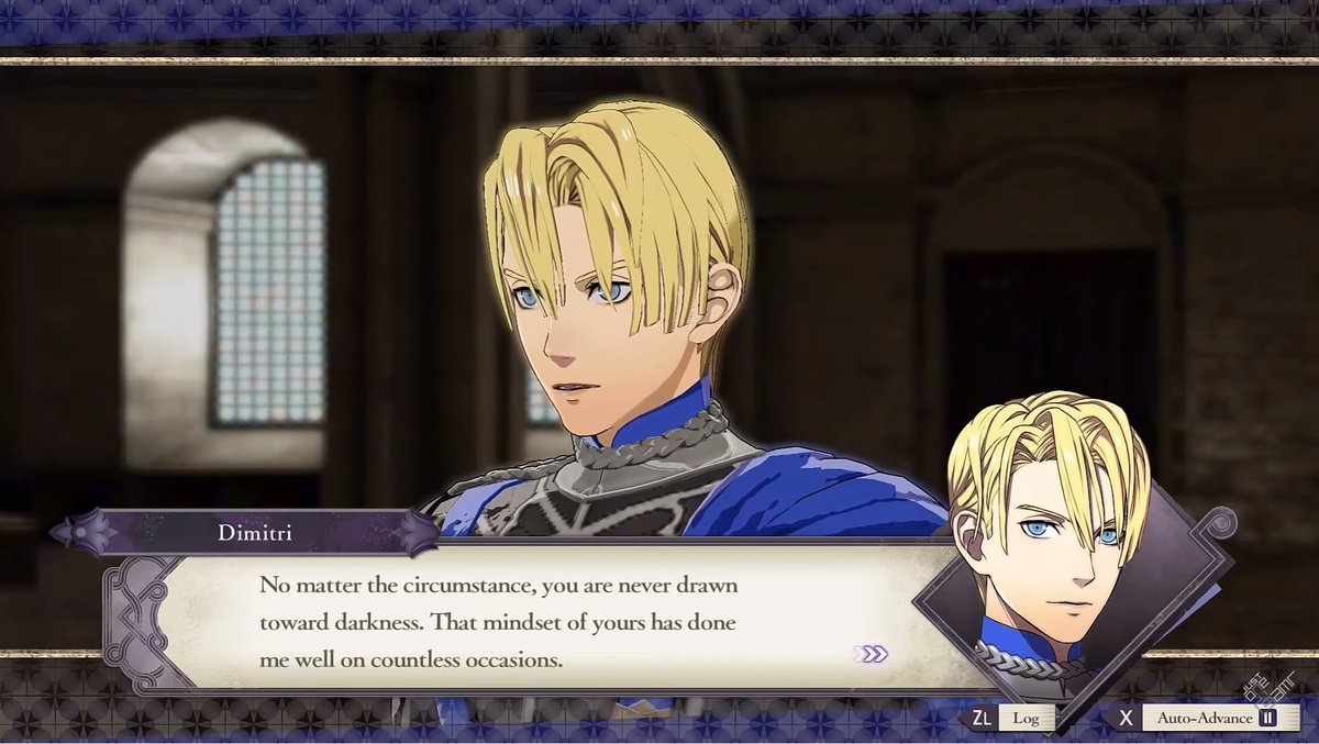 Dimitri, like many folks with BPD, also struggles with black and white thinking. This is particularly obvious in his vitriol toward Edelgard with his view of you/Byleth, even Ashe and Dedue, can be seem as the opposite end of the binary.