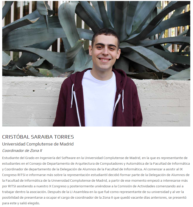 ¡¡ Ya tenemos nuevo coordinador de la Zona II !! 🔝 

Damos la enhorabuena a <a href="/cristob__/">Cristobal Cruz</a>, que fue electo en la última #ReuniónRITSI de esta zona. 📌