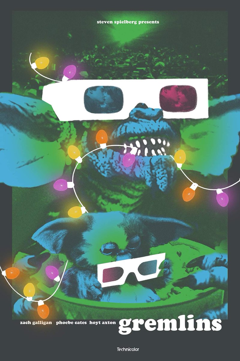 ElectricBham's tweet photo. This Monday Dec 16th 8:30pm #Gremlins 35th anniversary. Remember:
1. No bright lights 💡
2. No water💧
3. Don't feed after midnight 🕛.
Poster by #AdamJuresko https://t.co/AJ7rqioBPx https://t.co/lFvMeXLSy3