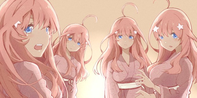 あまるん（ペンギン）さんがTwitterに投稿した中野五月(五等分の花嫁)のイラスト。