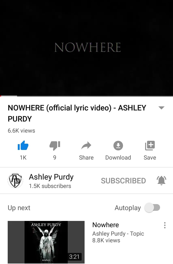 UpdatesPurdy's tweet photo. "Nowhere" lyric video 💔
Go check it out!
https://t.co/sBHVzzpVT1
@AshleyPurdy
#ashleypurdy #nowhere #YouTube #newmusic https://t.co/2qYfPI5u04