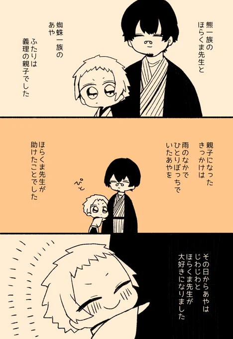 【創作】ほらくま先生とちび朱さん 