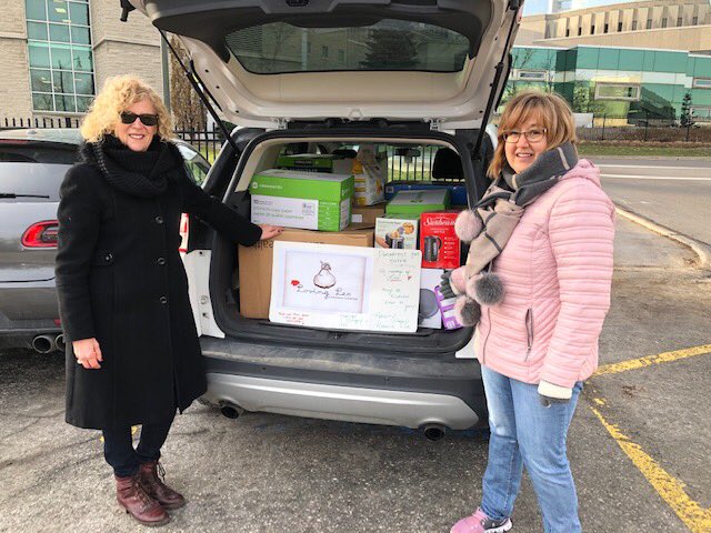 Thanks to all in Robarts Imaging and Schulich Medical Imaging for your generous donations to ANOVA house- and Janette and Johanne for delivering!