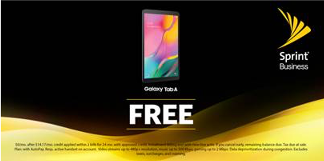 KimGreenKerr's tweet photo. Business owners, this week only, get a Samsung Galaxy Tab A 10.1 for FREE when you add Unlimited data for just $25/mo.! Offer available through Dec. 15. #WorksForBusiness
Find a store at https://t.co/TjMtsZt3B3 this #SizzlingSprintWeek. https://t.co/u6kiCJVrzF