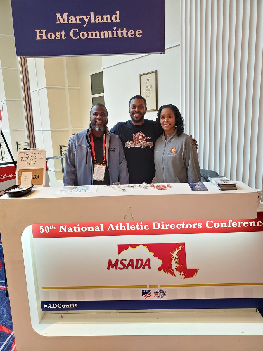 PPgcaa's tweet photo. ADs from Largo @Largo_Athletics, Bladensburg @AD_Trueblood, and Wise @WisePumaSports at #ADConf19 https://t.co/WXv370aSab