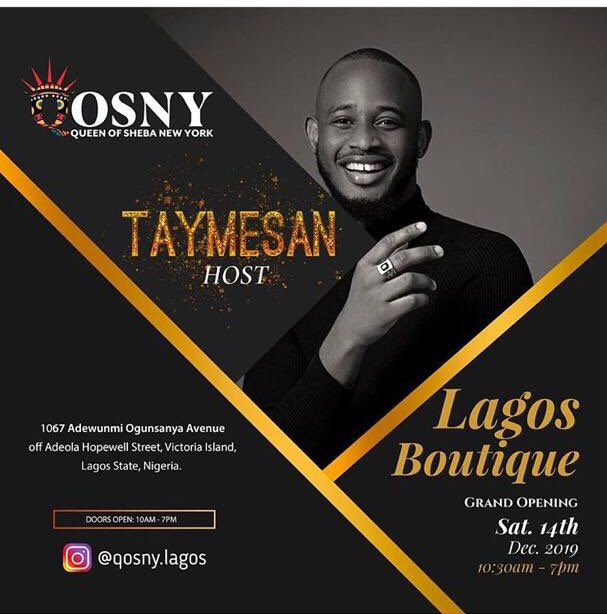 Thedabigal's tweet photo. Our host @teymesan is already here and waiting for you at the boutique launch of @QOSNY1  today in Vi. 
Come through...
#qosnylagos https://t.co/qiaqCjavKn