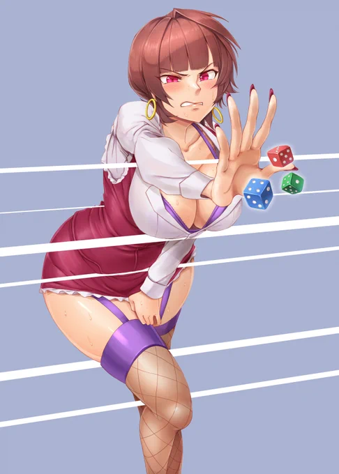 白線で立体的に見える、とかいうやつを
以前描いたクミコでやってみたんですが
やり方これで合ってるのかな…?😅 