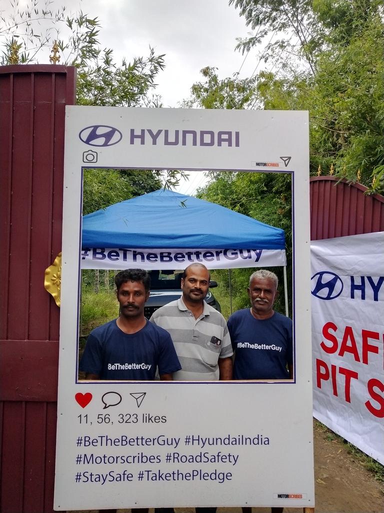 VikramGour's tweet photo. Doing their bit to spread the message of road safety amongst the local fraternity are Thangavel and Karthik.  They have been managing the show for all our visitors who speak only Tamil. Truly the are here to #BeTheBetterGuy 😎.  @HyundaiIndia @motorscribesind https://t.co/fOEi19cdq9