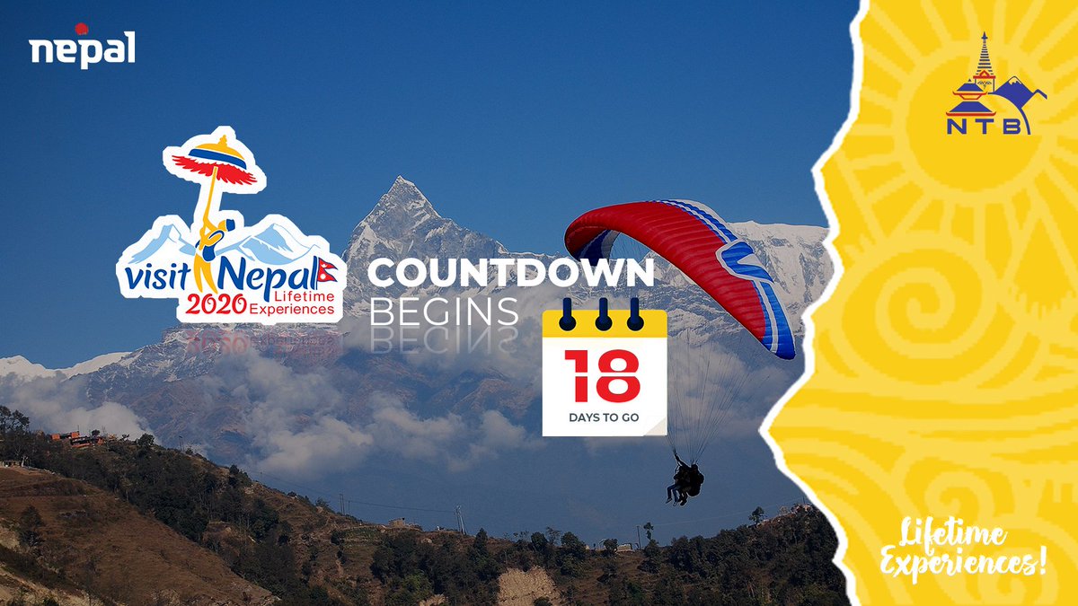 18 days left for Visit Nepal 2020

#VisitNepal2020 #LifeTimeExperiences #OnceIsNotEnough #18daystogo