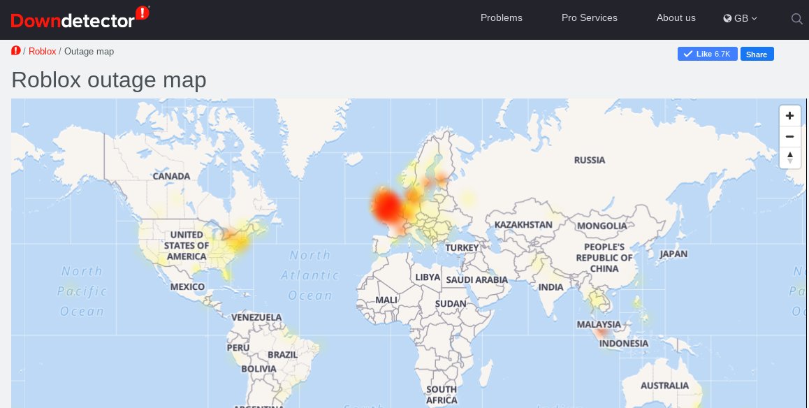 Roblox Outage Map • Is The Service Down? – YWOJ