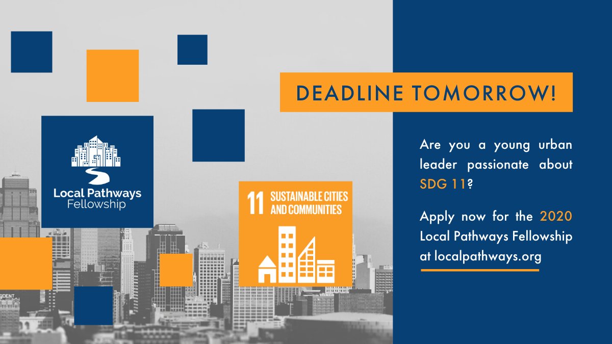 SDSNYouth's tweet image. ⏰ THE CLOCK IS TICKING ⏰

Champion the #SDGs in your city through the #LocalPathways Fellowship!

Be part of this unique 10-month program that supports young leaders to tackle the biggest urban challenges within their communities ✊

Apply NOW ➡️ localpathways.org