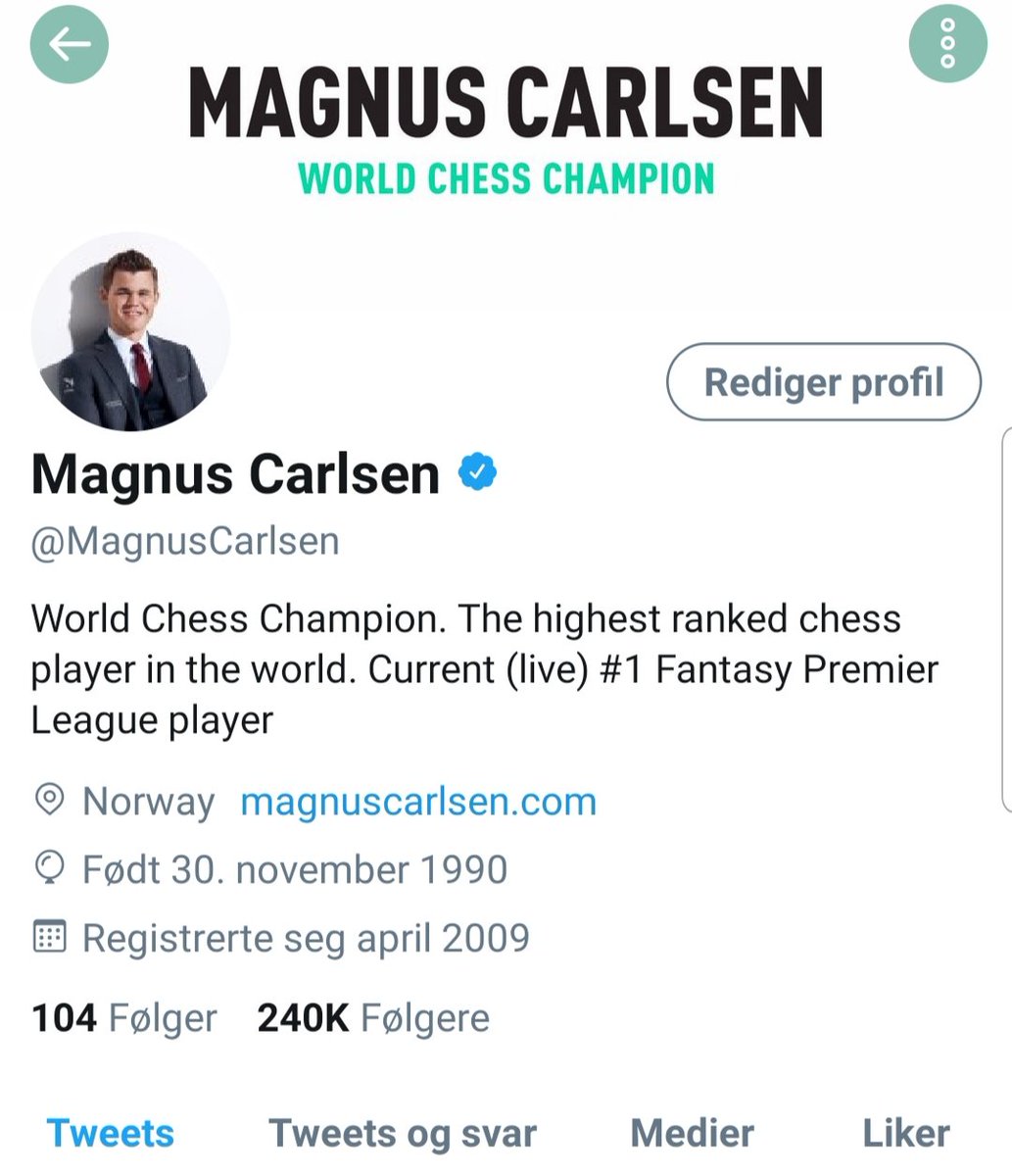 Chess Champion Magnus Carlsen Moves To Top Of World Fantasy