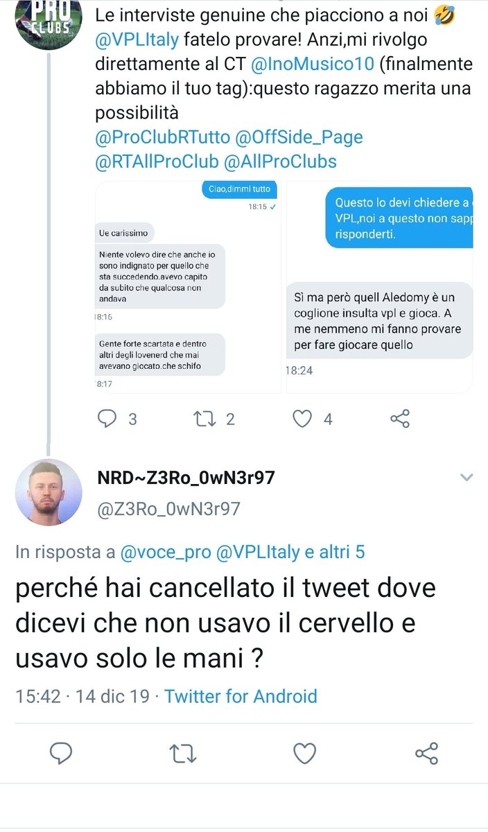 La Voce Del Pro Club (@voce_pro) on Twitter photo Caro <a href="/Z3Ro_0wN3r97/">NRD~Z3Ro_0wN3r97</a> del team @D1iLoveNERD , se pensi di essere furbo cancellando le tue idiozie (e di conseguenza le nostre risposte) per poi rifare post da agnellino non fai altro che confermare la tua poca intelligenza.Stai facendo fare una pessima figura al tuo club. Caro <a href="/Z3Ro_0wN3r97/">NRD~Z3Ro_0wN3r97</a> del team @D1iLoveNERD , se pensi di essere furbo cancellando le tue idiozie (e di conseguenza le nostre risposte) per poi rifare post da agnellino non fai altro che confermare la tua poca intelligenza.Stai facendo fare una pessima figura al tuo club.