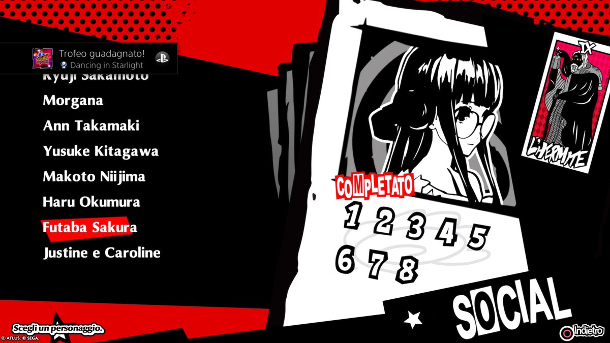 Kifsus's tweet photo. Persona 5: Dancing in Starlight
Dancing in Starlight (Platino)
Hai ottenuto tutti i trofei. #P5Dancing #PS4share https://t.co/9JS3OtpAhL