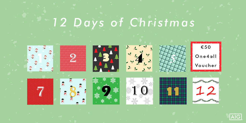 AIGIreland's tweet photo. ๐ Day 6 - HALF WAY THERE! ๐ Today weโre giving away a โฌ50 One4all voucher RT with #AIGXMAS to be in with a chance of winning.
(Winners announced Monday) T&Cs: https://t.co/CJdrbklif1 https://t.co/i1g6MqcW2I