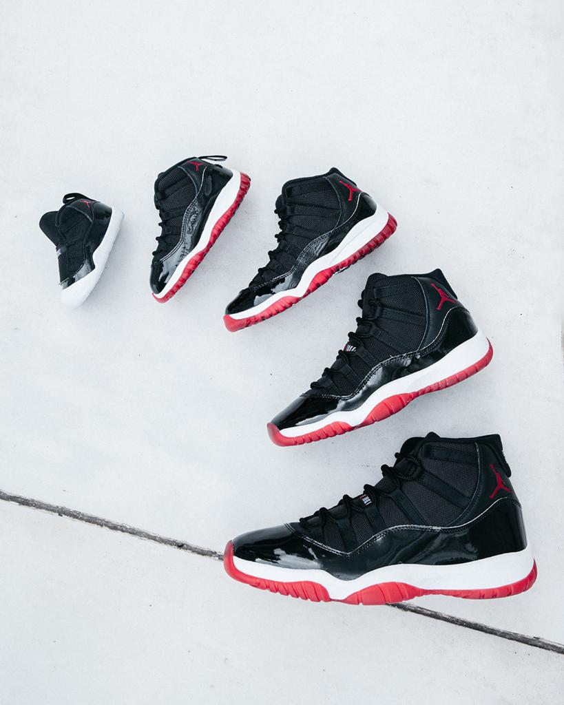 jordan 11 red and black footlocker