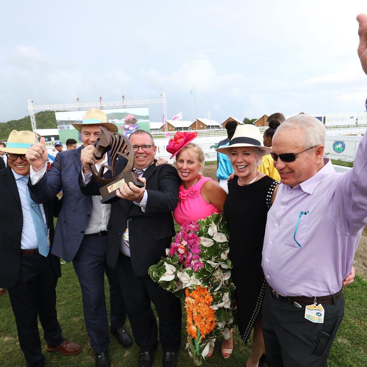 Congratulations to @TaylorMadeSales for their thrilling win in the inaugural Pitons Cup! I think it’s safe to say that they will be back to defend their title next year. #racinginparadise #horseracing #winnersaregrinners #taylormadefarm #stlucia #cecf