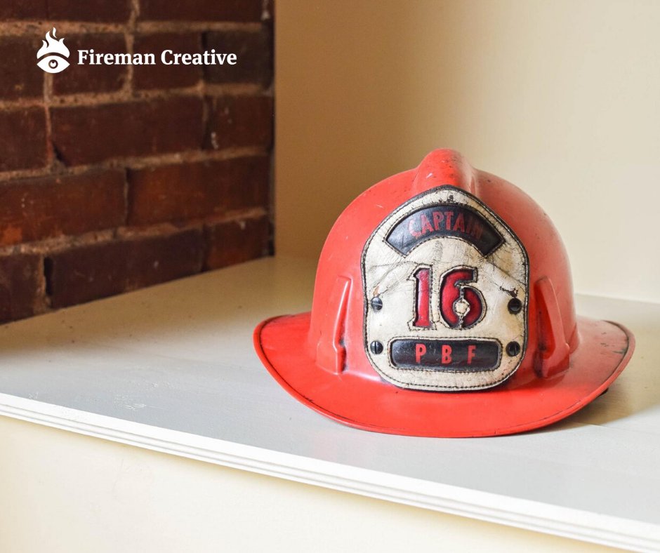 firemancreative's tweet image. Fireman Creative's office, Engine House 16, was built in 1889. We are so lucky to be surrounded by the history of brave firefighters every day. This helmet was given to us by former fire captain himself, Jack Connor.