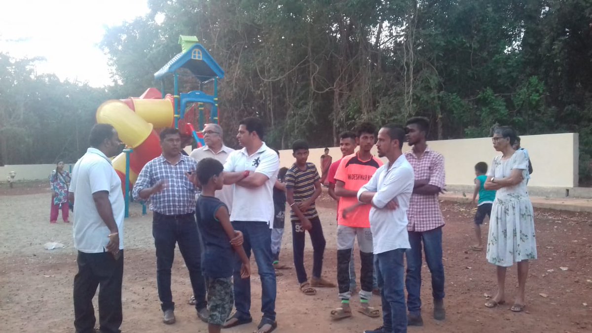 Jayeshvsal's tweet photo. Fulfilled request made by locals of Vollant to develop an open space into a children's park & walking track near Saibaba Wadeshwar Temple, Reis Magos. Four more similar open spaces are under development in Saligao Constituency. #ReisMagosForward #PuttingBasicsinPlace https://t.co/cnxBMehvJV
