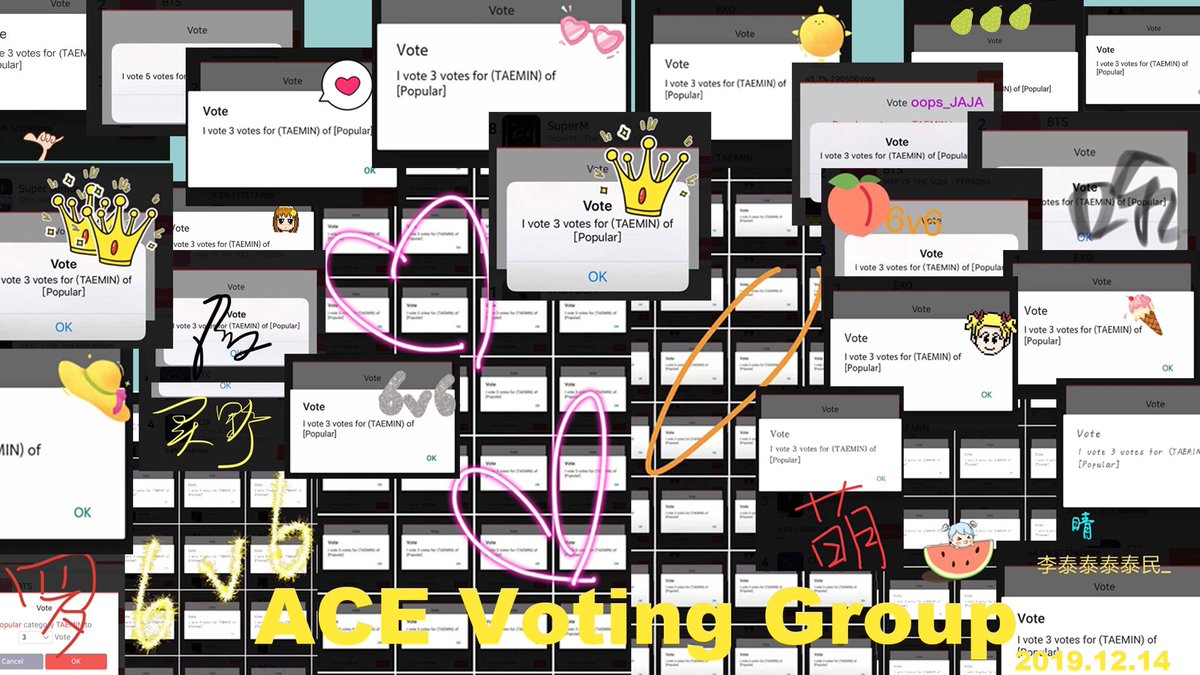 AceVotingGroup's tweet photo. SMA #vote_for_taemin
2019.12.14 ☑️
Keep voting for taemin! Let's do it!🙏🏻
#태민 #テミン #taemin https://t.co/koovlV3Ibn
