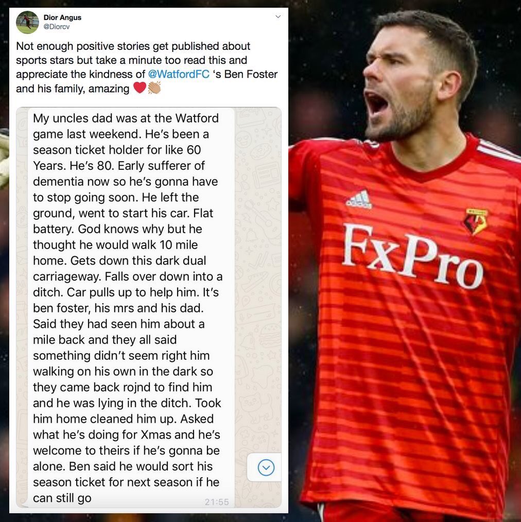 Absolutely ❤️ this story! <a href="/BenFoster/">Ben Foster</a> you are a proper class act 👏 #Foster #Watford
