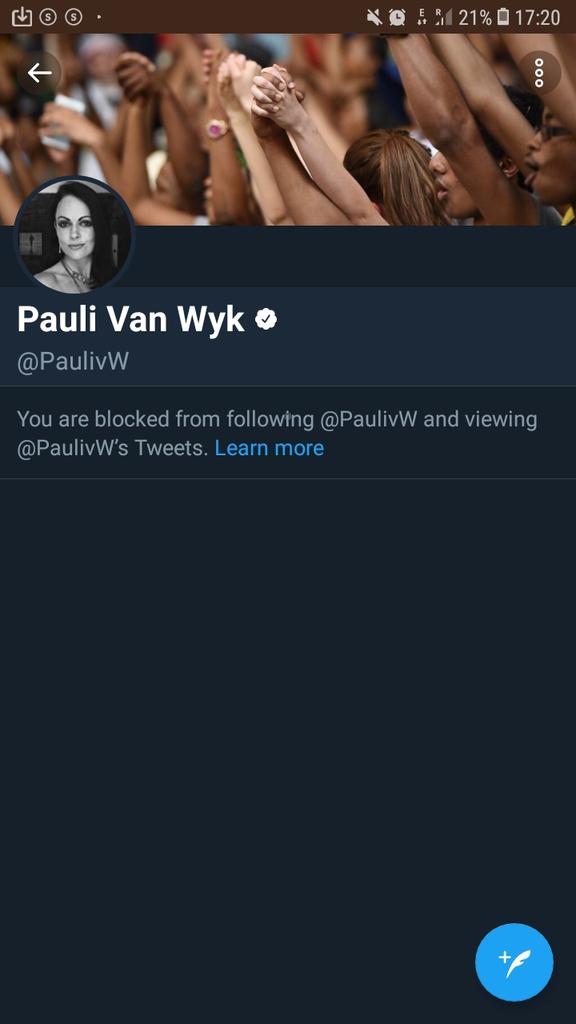 LetukaRichard's tweet photo. @ferialhaffajee @dailymaverick @PaulivW I have just been "banned" by @PaulivW 😂😂😂 https://t.co/0s9jv8bDZW