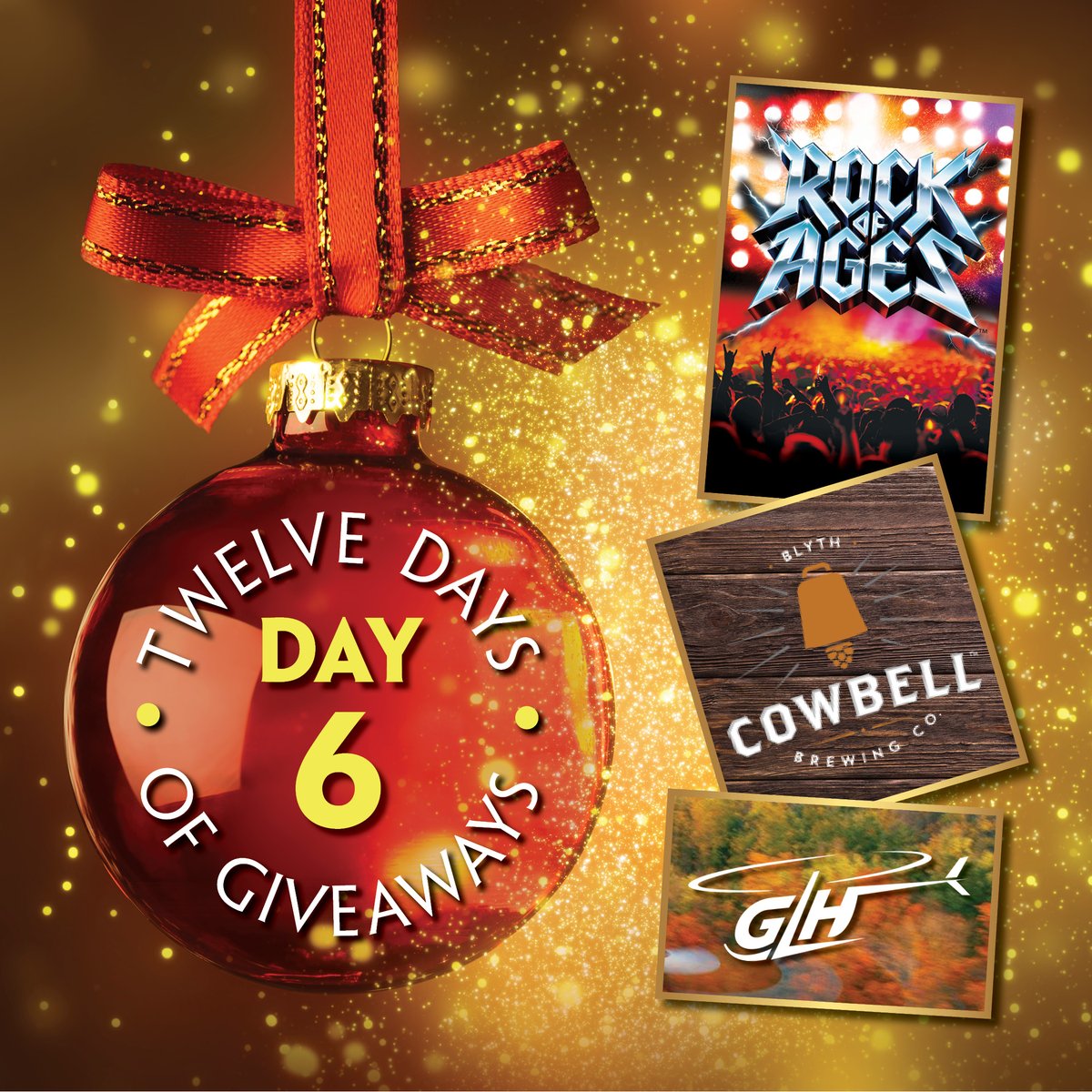 drayton_theatre's tweet photo. Congratulations to our Day 5 Winner! 🎊
Day 6 - Win a pair of tickets to see Rock of Ages at the Huron Country Playhouse with prizes from @CowbellBrewing and @GLHeli (value over $300!)
Head over to our Facebook page to enter today!🎄 https://t.co/tKyTVzUmfx