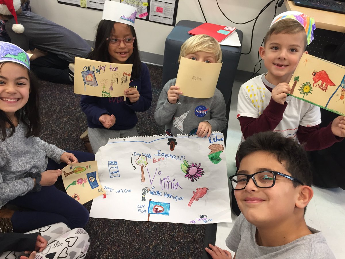 I am so proud of how the first graders created informative and beautiful products to inform fourth graders about a very important day that we missed: Virginia Day!