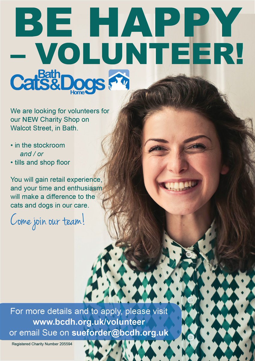 BathCDH's tweet photo. New volunteering roles available in our new shop in Bath, in the stockroom and/or on the shop floor. Enquire with Sue sueforder@bcdh.org.uk
#walcotstreet #socialgood #volunteer https://t.co/nmRvqdDr0N