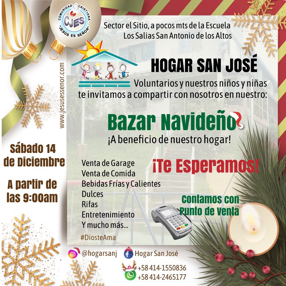 hogarSanJ's tweet photo. Te invitamos a nuestro bazar navideño, hoy 14 de diciembre. Excelentes precios!! https://t.co/ZJHpZFLLOL