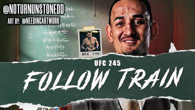 NoTurnUnstonedd's tweet photo. #UFC245 FIGHT NIGHT FOLLOW TRAIN!!🔥💯 

1. RETWEET &amp; LIKE this Post.
2. Follow all MMA fans that RT/Like.
3. Drop your fight predictions in the thread.
4. Watch your following grow &amp; connect with new fans!

#UFC #MMATwitter #FightNightFollowTrain🚆
Art by: @needingartwork https://t.co/ypCT8ZYqBp