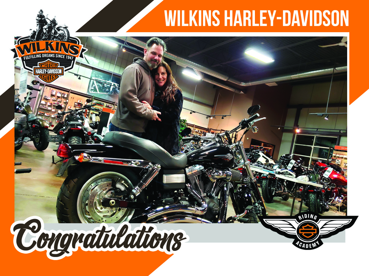WilkinsHarley's tweet photo. Let's all give Jim and his lovely wife Victoria, from Burlington, Vermont a big welcome to the Wilkins family!  #BurlingtonVermont #HarleyDavidson #HD #HdMotorcycles https://t.co/YlmdtwqwGz