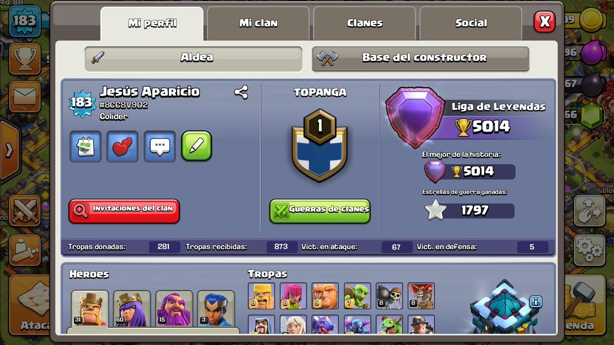 BesdrakGamer's tweet photo. Este finde le metí mucha caña y pude subir a la Liga de Las Leyendas en @ClashofClans!🎉🔝🎉
@AnikiloGamer @Alvaro845 @ZolokOficial @MaomixGames @GaladonGaming @ClashofClansESC https://t.co/fvMnbnLmYf