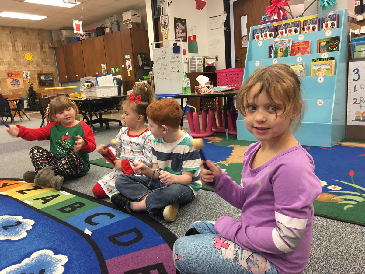 After hearing the <a href="/GMSChoir/">Granbury Middle School Choir</a> &amp; @GranburyMSBand my preschool students wanted to create their own Christmas music. #makeajoyfulnoise #BaccusStrong <a href="/baccuselem/">Nettie Baccus Elementary School</a>