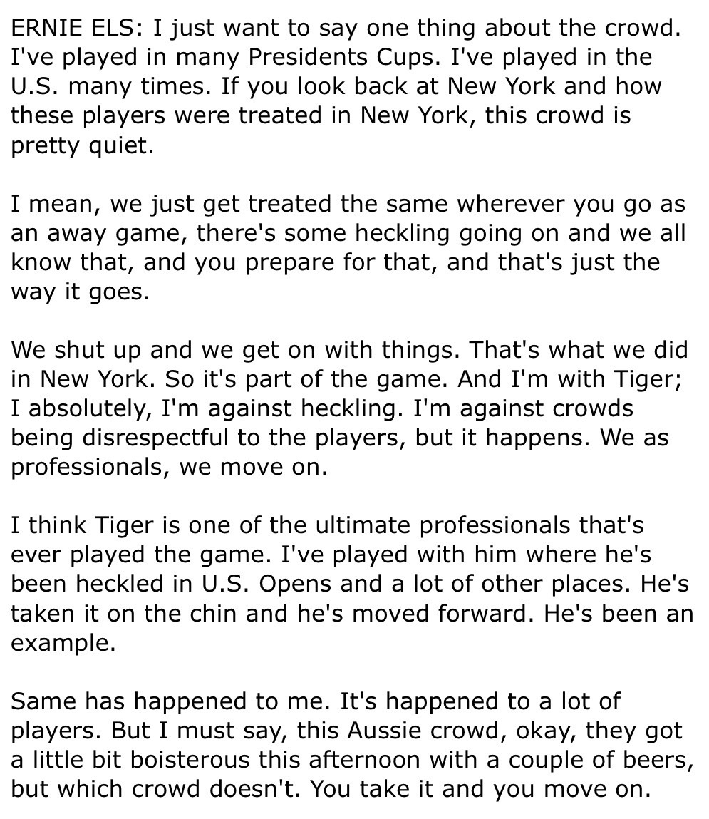 Well said Ernie! 🤫 #presidentscup