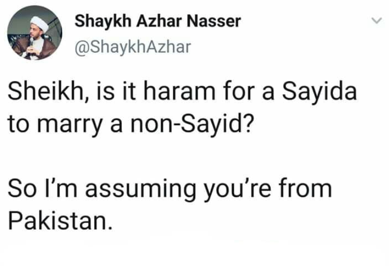 SyedaSaba12's tweet photo. Exactly!
this type of Jahalat exist only in indo-Pak😂🤢
tweeps do Share your views about #ZaatPaat and
#FakeCustoms in our society?
#FakeTraditions #SocietalCrisis #EduAwareness #SyedNonSyed #StopWorshipingHumans #MuslimsByNameOnly
@Nimrabu55782621 @JamilBathaa @ather_hameed https://t.co/pMyS0GrleM