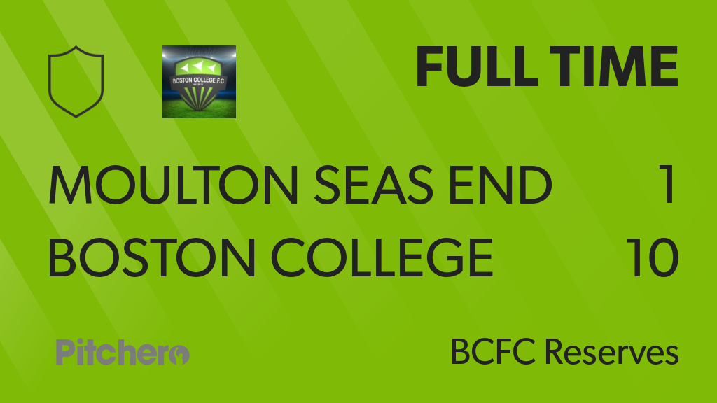 FULL TIME: Moulton Seas End 1 - 10 Boston College Reserves
#MOUBOS #Pitchero
pitchero.com/clubs/bostonco…
