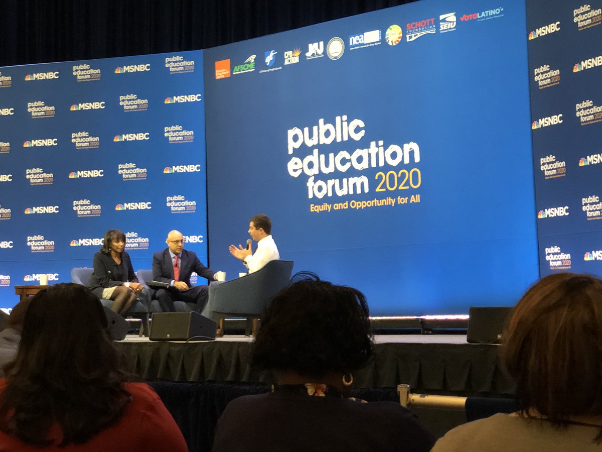 When property taxes are main way to fund education, that’s unfair to kids in poor areas, says <a href="/PeteButtigieg/">Pete Buttigieg</a> at #PublicEdForum #AFTvotes <a href="/AFTunion/">AFT</a> <a href="/NEAToday/">NEA</a> <a href="/AFSCME/">AFSCME</a> <a href="/SEIU/">SEIU</a> <a href="/J4J_USA/">Journey For Justice Alliance</a> <a href="/NAACP/">NAACP</a>