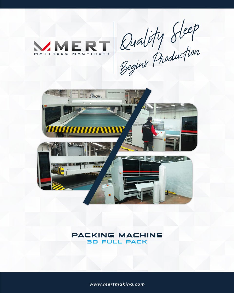 MertMachinery's tweet photo. This innovative packing system is provides the advantages of extra storage and easy transportation.
.
#MertMakina #MertMattressMachinery #Mattress #MattressMachinery #MattressMachine #QuiltingMachine #TapeEdgeMachine #MattressPackingMachine #WireFormingMachine https://t.co/cMTffEXqGA