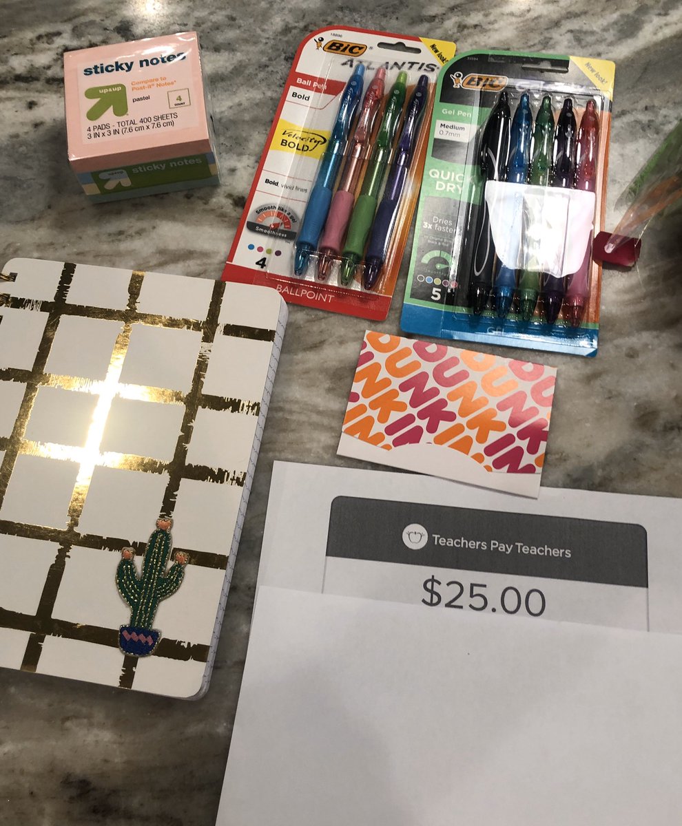 msnicholson_3's tweet photo. It was such a bittersweet day yesterday! I will miss my students and the staff at CLETS. I can’t wait to come back and visit! One more semester till I have my own class! Here is some of the nice stuff they had for me yesterday! #studenteaching https://t.co/BzuTkh3LHr